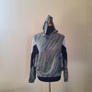 Michael Stars Camo Hoodie Knit Sweatshirt Sweater Size M Army Green New